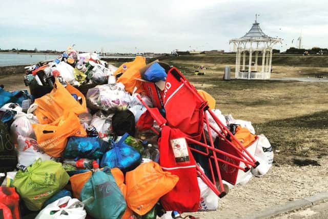 The aftermath of the concert at the bandstand field on Southsea Common