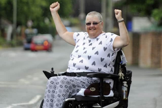 Pauline Nolan is happy to get finally get her wheelchair fixed