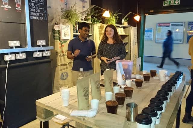 The launch of the cup designs at Canvas Coffee Shop at Portsmouth and Southsea station