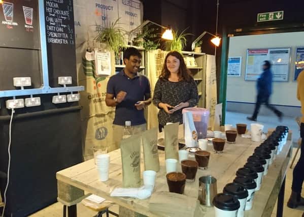 The launch of the cup designs at Canvas Coffee Shop at Portsmouth and Southsea station