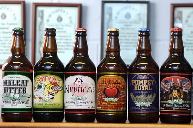 Some of the beer brewed at the Oakleaf Brewery in Gosport