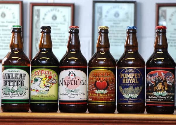 Some of the beer brewed at the Oakleaf Brewery in Gosport