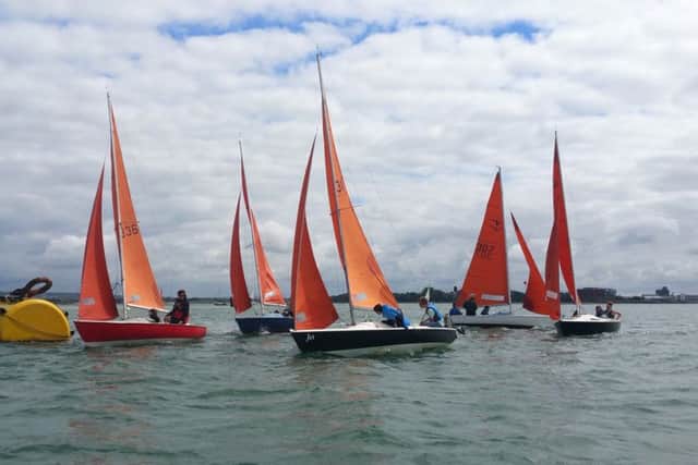 Trafalgar School, St Edmunds and Charter Academy pupils competing for the
Portsmouth Sailing Training Trust HMS Bristol Regatta Trophy
