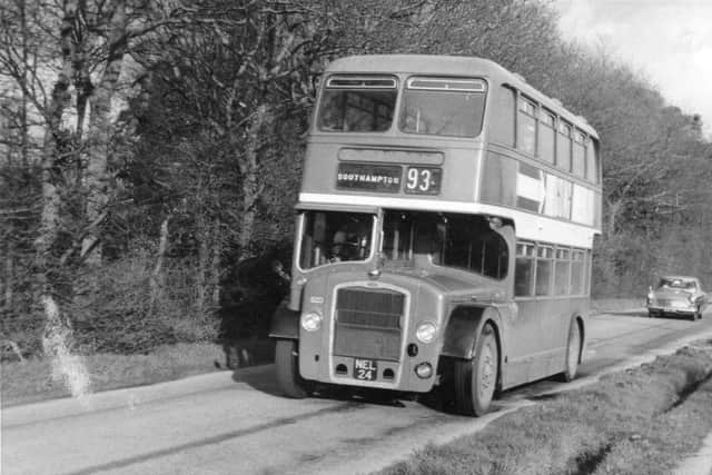 UNCHANGING A bus heading along Common Lane, Titchfield, which hasnt changed much over the years, 1967