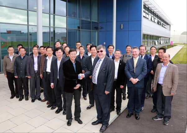 Chinese officials before touring Fareham Innovation Centre at Faraday Business Park at Daedalus