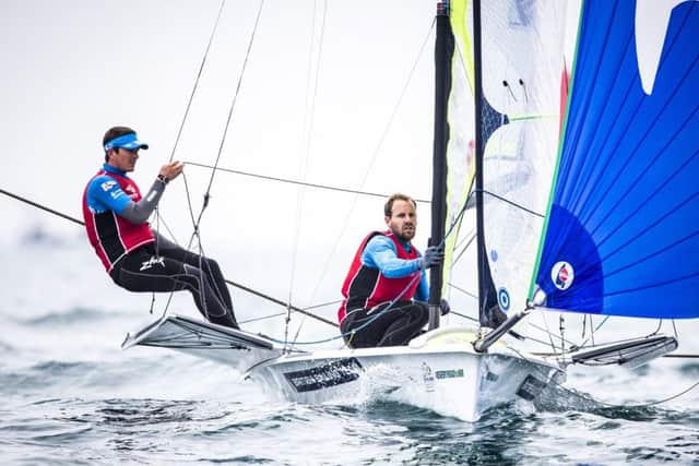 Lee-on-the-Solent's Alain Sign, right, will represent Team GB in his maiden Olympics at Rio with partner Dylan Fletcher in the 49er skiff class this month     Picture: Pedro Martinez / Sailing Energy