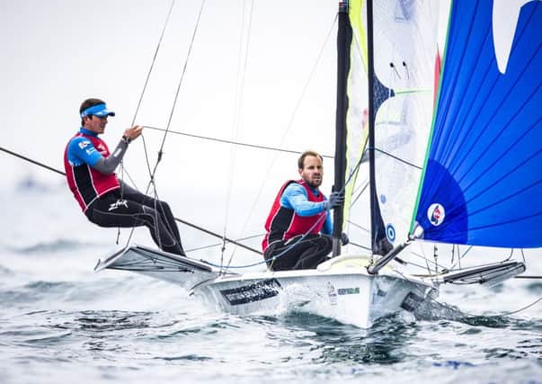 Lee-on-the-Solent's Alain Sign, right, will represent Team GB in his maiden Olympics at Rio with partner Dylan Fletcher in the 49er skiff class this month     Picture: Pedro Martinez / Sailing Energy