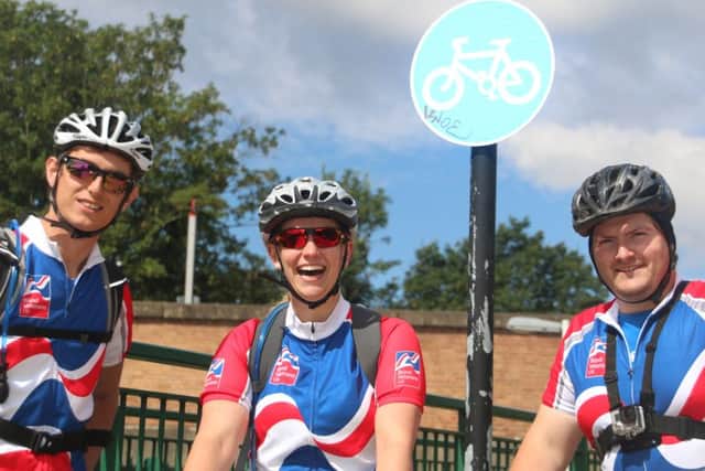 From left, Mike Jenkins, Caroline Northmore and her brother Dom Northmore