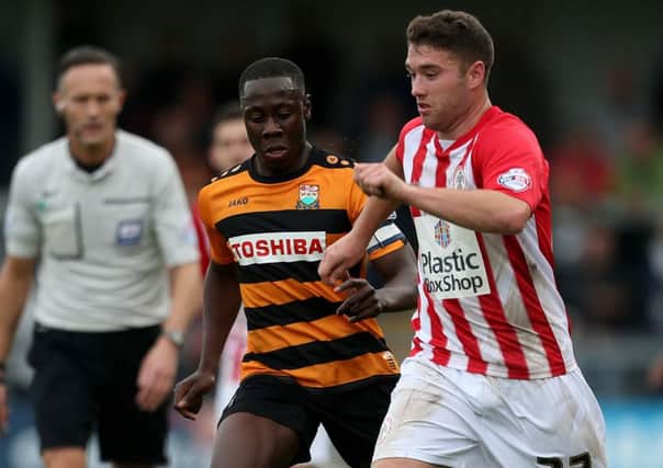 Adam Buxton in action for Accrington Stanley