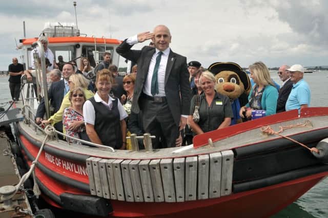 Dancer
Wayne Sleep salutes the relaunch of the Hayling Ferry
Pictures: Mic Young