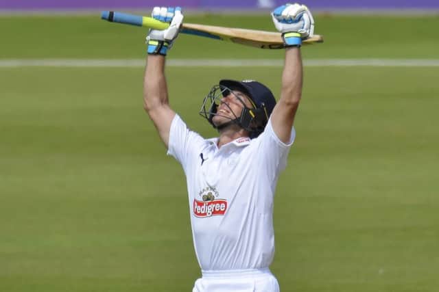 Will Smith celebrates reaching the 200 mark at the Ageas Bowl Picture: Neil Marshall
