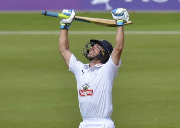 Will Smith celebrates reaching the 200 mark at the Ageas Bowl Picture: Neil Marshall