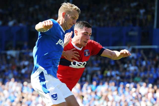 Carl Baker netted for Pompey in today's 1-1 draw with Carlisle Picture: Joe Pepler