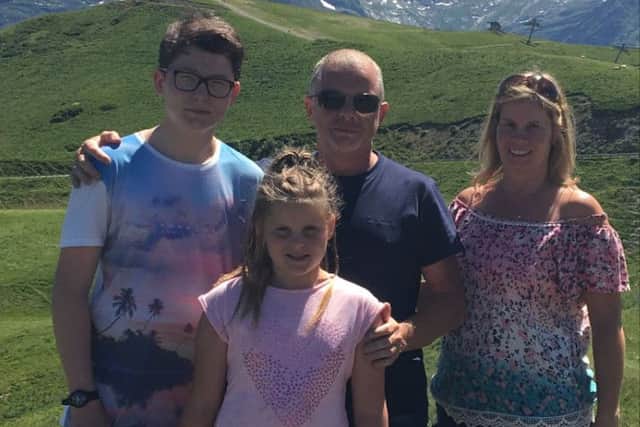 Debbie and Ray Mead with Imogen and her brother Curtis on a family hoilday in France in July
