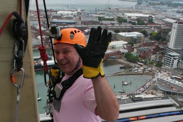 Darren Webster prepares for the daunting descent