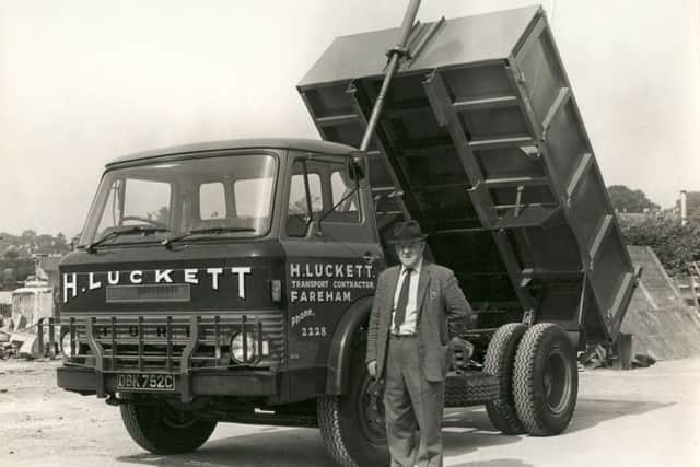 Harry Luckett with one of the companys early haulage vehicles