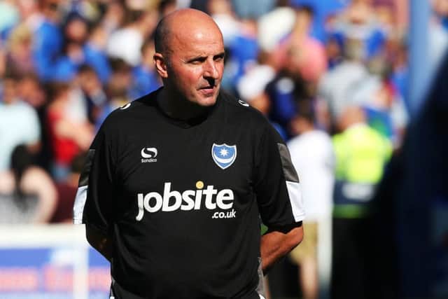 Paul Cook takes Pompey to Coventry in the EFL Cup tonight Picture: Joe Pepler