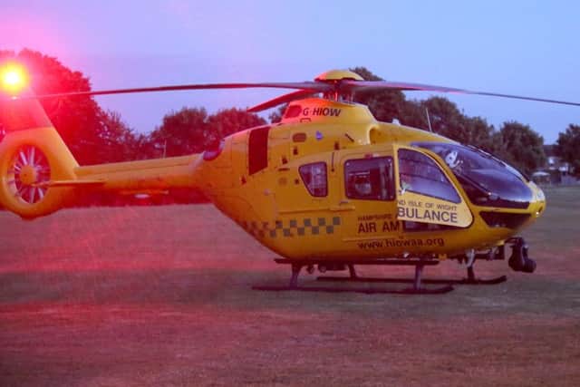 The air ambulance was called after an 11-year-old boy was injured in Gosport last night Picture: UKNIP Jason Kay