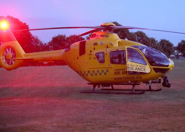 The air ambulance was called after an 11-year-old boy was injured in Gosport last night Picture: UKNIP Jason Kay