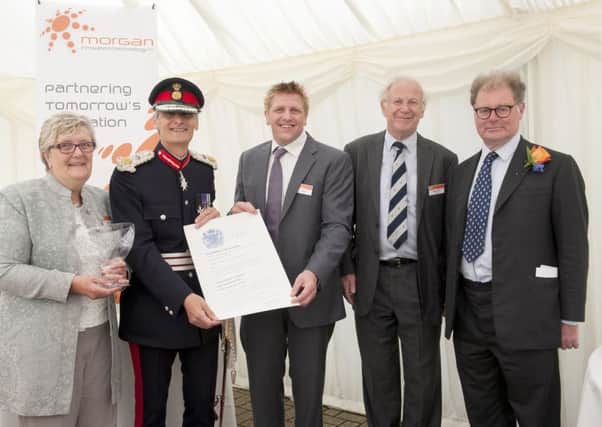 Managing director Sue Clarke, Lord Lieutenant of Hampshire Nigel Atkinson Morgan chief executive Nigel Clarke with chairman Howard Clarke and Deputy Lieutenant of Hampshire Sir James Scott 
Picture: Chris Pearsall Photography