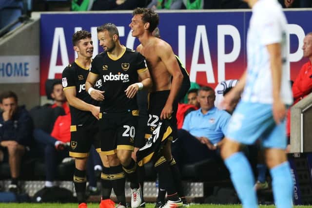Kal Naismith celebrates his stunning free-kick. Picture: Joe Pepler