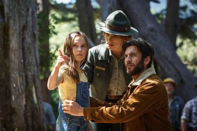 Bryce Dallas Howard is Grace, Wes Bentley is Jack and Oona Laurence is Natalie. PA Photo/Disney.