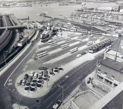 Here we see the new' bus interchange at The Hard, Portsmouth Harbour  in 1979.