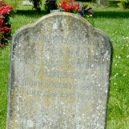 The headstone of Princess Catherine Yourievsky at St Peter's in Northney before it was restored