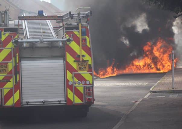 Sean Kennedy took these dramatic pictures of a car fire in Magennis Close, Gosport