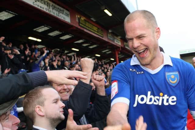 Johnny Ertl celebrates the win at Crewe