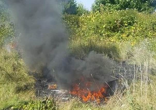 Fire in bushes at Fort Cumberland Road, Eastney submitted by reader Arpit Patel PPP-160815-155127001