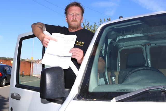 Darren Hubbert was stunned after he recieved a Â£100 parking penalty without warning for an alleged infringement at QA Hospital Picture: Habibur Rahman (161143-33)