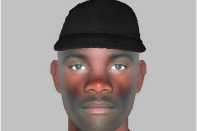 E-fit of a man wanted in connection with a robbery of a 12-year-old boy in Kingston Park, Fratton at 8.30pm on July 31. PPP-160816-120923001