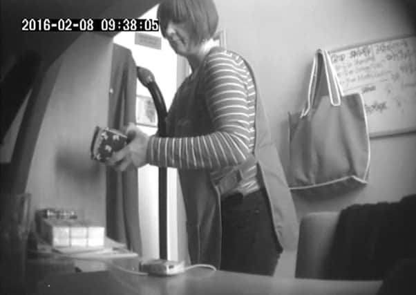Elizabeth Bruce caught on camera at St John's College in Portsmouth in a police sting
