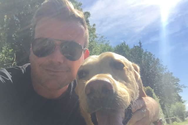 Cllr Rob New and his Labrador Crixus