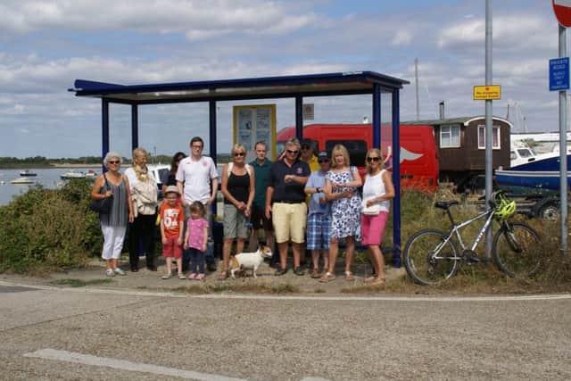 Hayling Ferry users in Portsmouth who want to see the bus service to the ferry reinstated, with Cllr Matthew Winnington