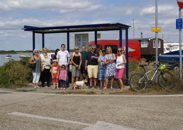 Hayling Ferry users in Portsmouth who want to see the bus service to the ferry reinstated, with Cllr Matthew Winnington
