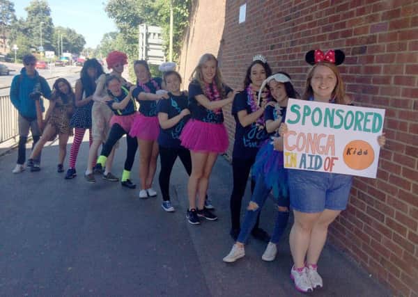 The NCS group doing the conga through Fareham Picture: Hannah Munden