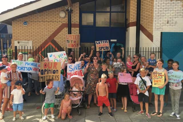 Protesters at Portsea Adventure Playground Picture: Ben Fishwick