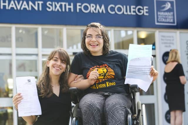 Natalie and Lorna Hibberd at Havant Sixth Form College