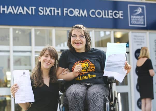 Natalie and Lorna Hibberd at Havant Sixth Form College