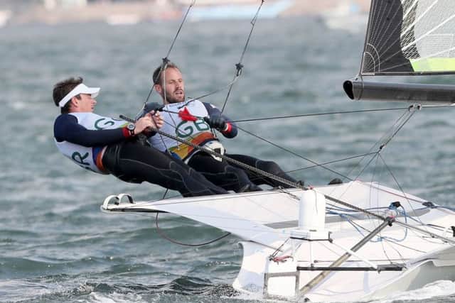 Alain Sign, right, and Dylan Fletcher missed out on a medal in the 49er (skiff) class at the Rio Olympics  Picture: Martin Rickett/PA Wire