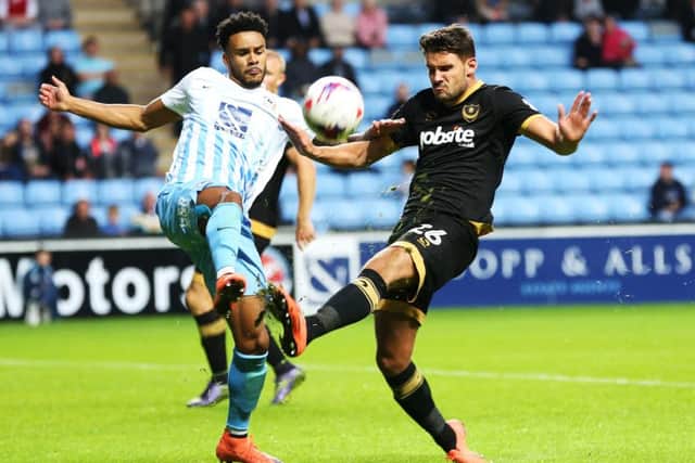 Gareth Evans in action against Coventry City. Picture: Joe Pepler