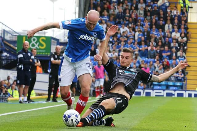 Match action from Pompey's 2-0 win over Colchester at Fratton Park on Saturday Picture: Joe Pepler