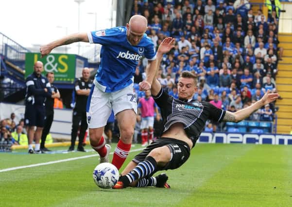 Match action from Pompey's 2-0 win over Colchester at Fratton Park on Saturday    Picture: Joe Pepler
