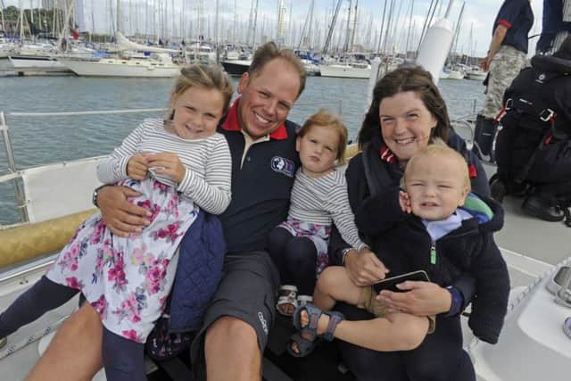 Clifford Scot from Norfolk and his family (left to right), Phoebe (six), Ottilie (three), Sarah Scott, and Benedict  (one). Picture Ian Hargreaves PPP-160821-115639006