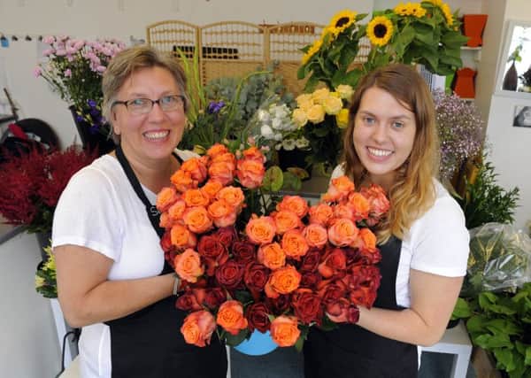Liza Bailey and her daughter Helen at their shop Seaside Florist in Rails Lane, Hayling Island have been named among the 100 small businesses in the UK to be celebrated by Small Business Saturday Picture: Malcolm Wells (160819-2556)