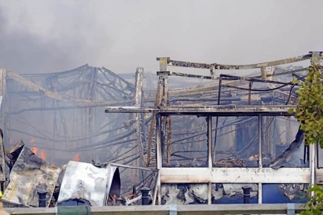 The burnt-out shell of the school building Picture: Victoria Jones/Solent News & Photo Agency UK