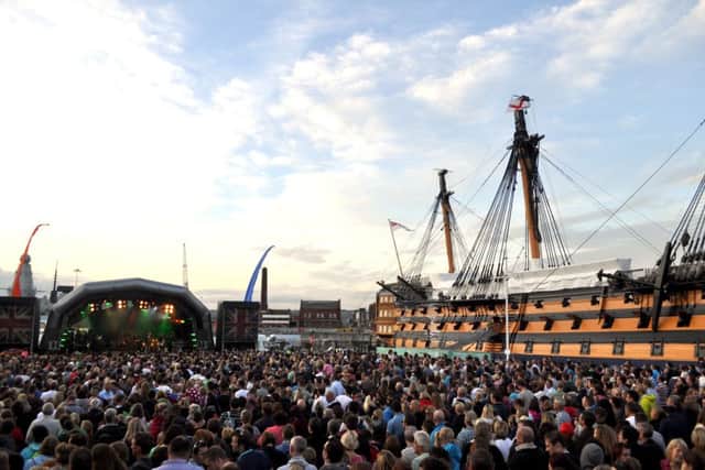 What would Nelson have made of it all? A festival scene like no other with HMS Victory looking on