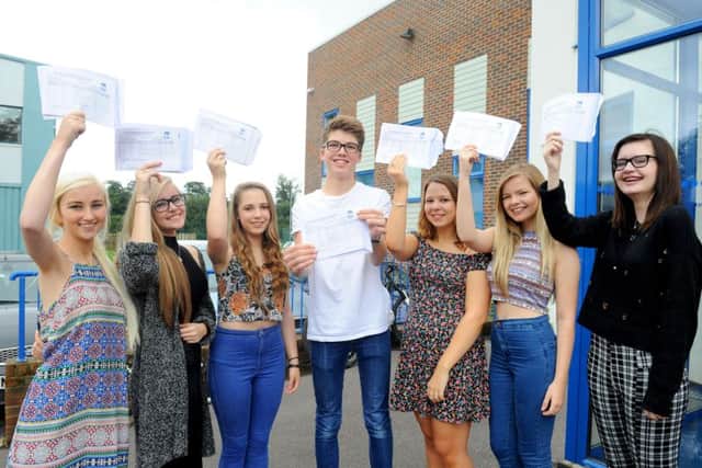 Students at Cams Hill School in Fareham collecting their GCSE results last year Picture: Sarah Standing (151457-2852)